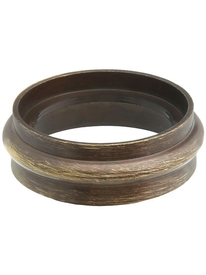 Small Plain Shallow Caster Socket or Ring in Antique Brass.